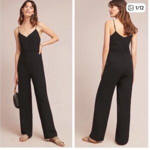 ANTHROPOLOGIE The Essential Slim Jumpsuit in black, size 6